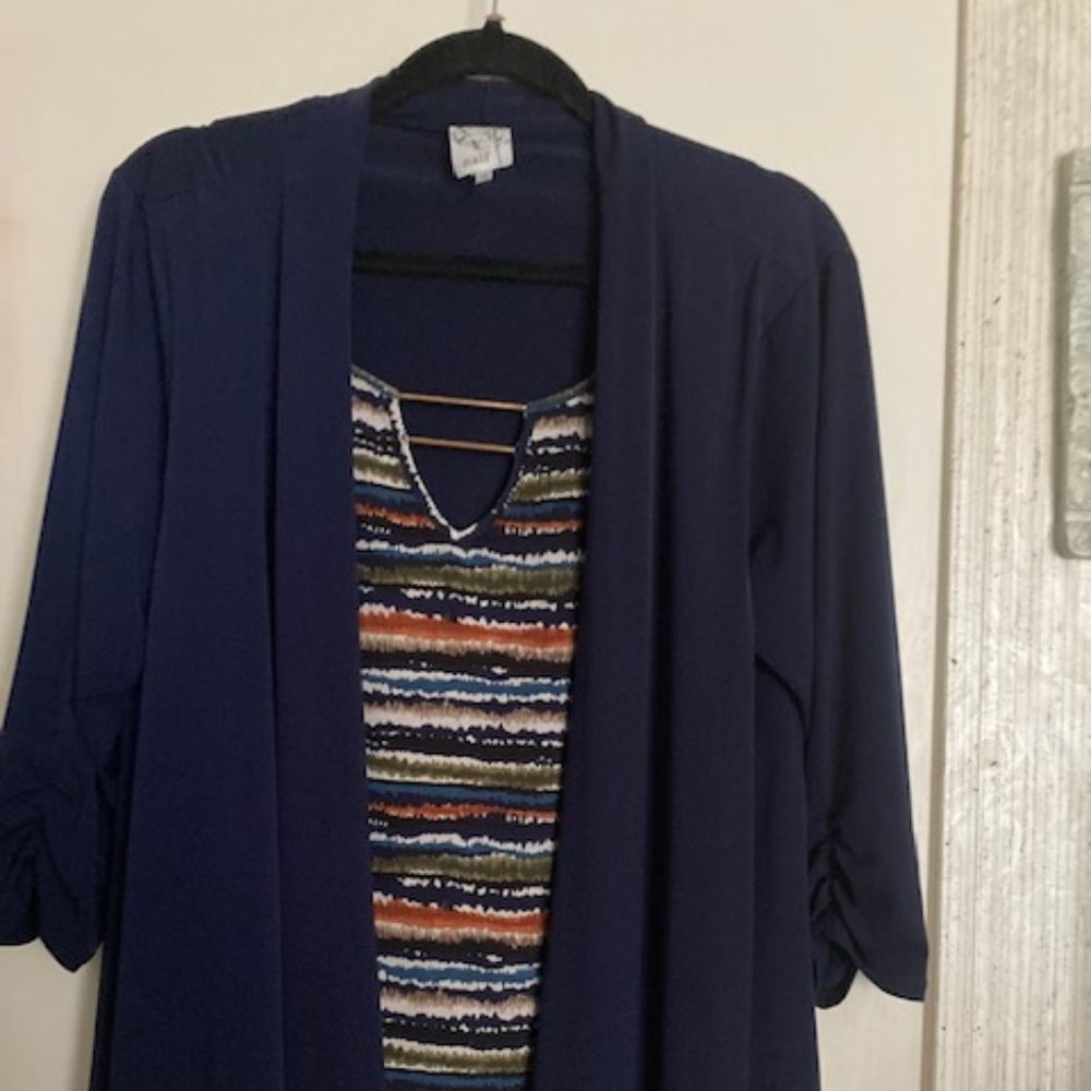 Multicolor top whit attached jacket